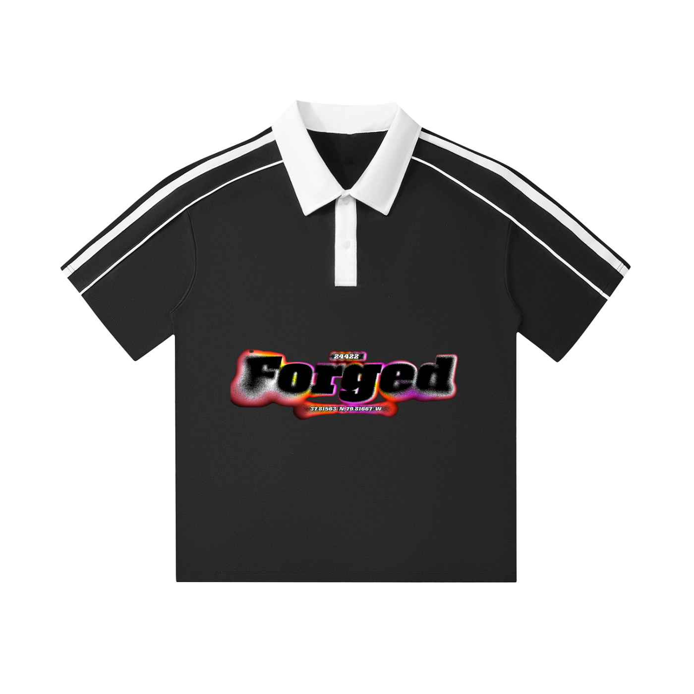 Contrast Collar Short-Sleeve Polo Shirt