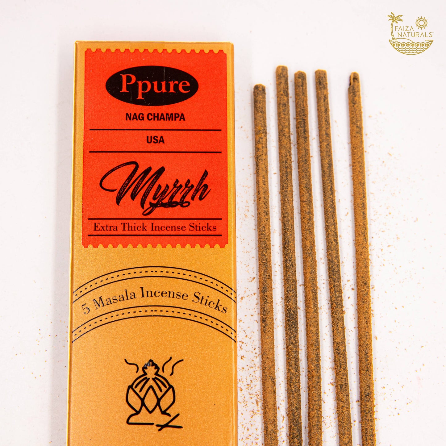 Myrrh Incense Stick 5-Pack (Handmade, Ultra Thick)