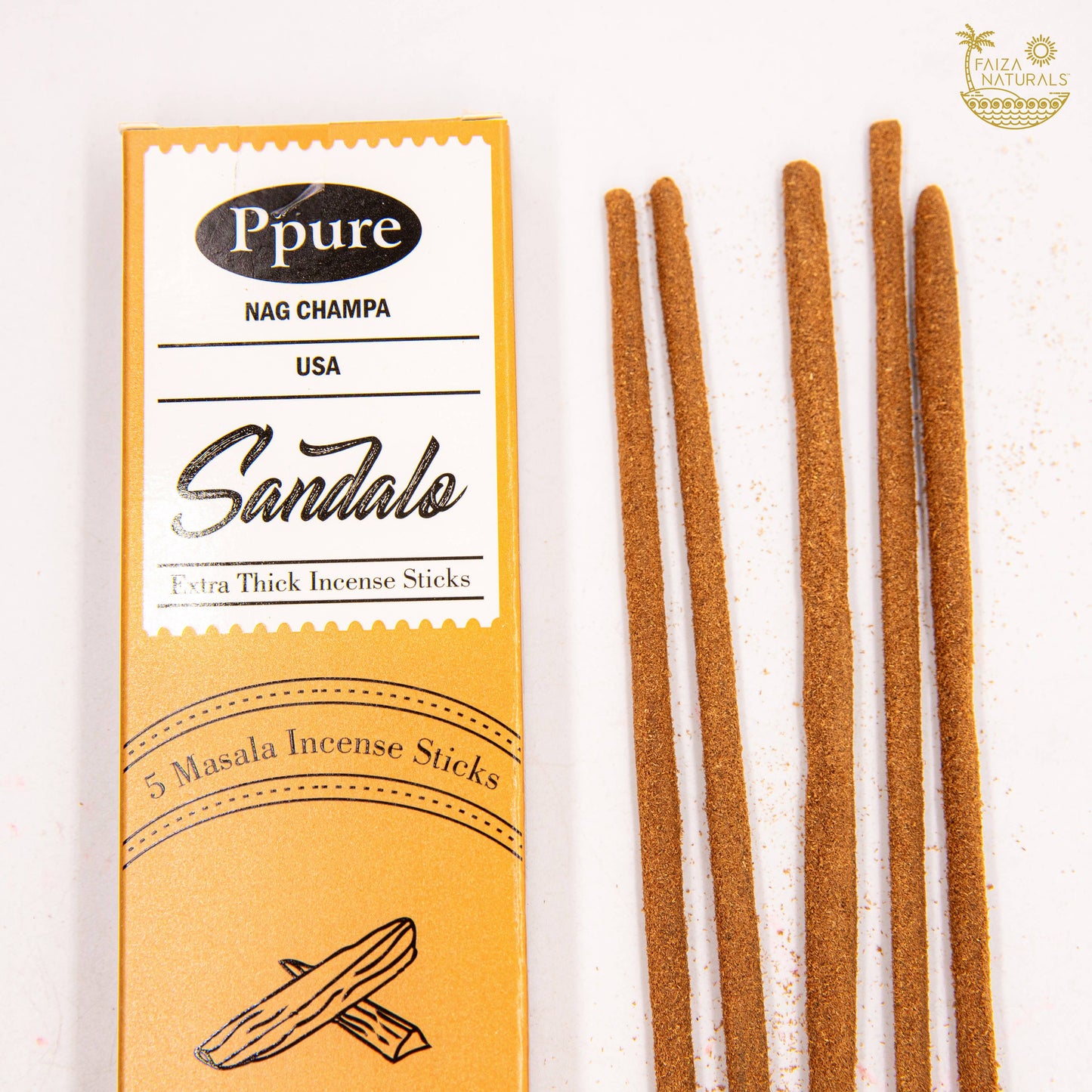 Sandalwood Incense Stick 5-Pack (Handmade, Ultra Thick)