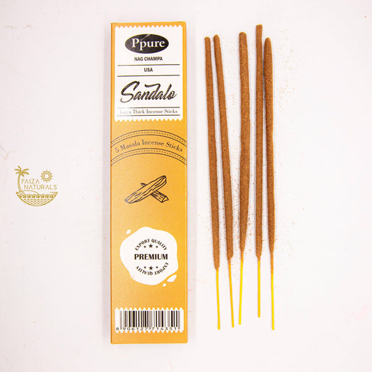 Sandalwood Incense Stick 5-Pack (Handmade, Ultra Thick)