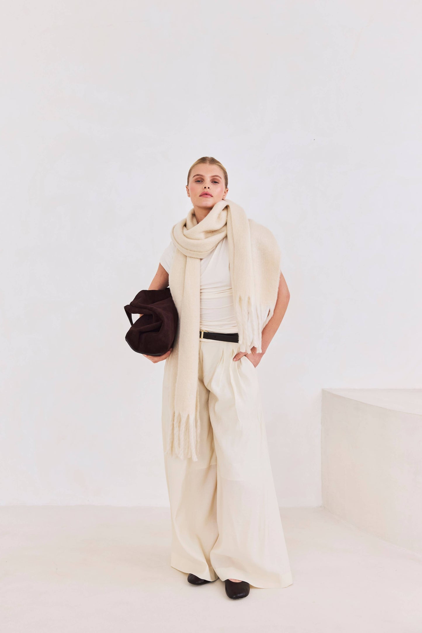 The Reykjavik Scarf - 100% Recycled - Pebble Beige - FW25