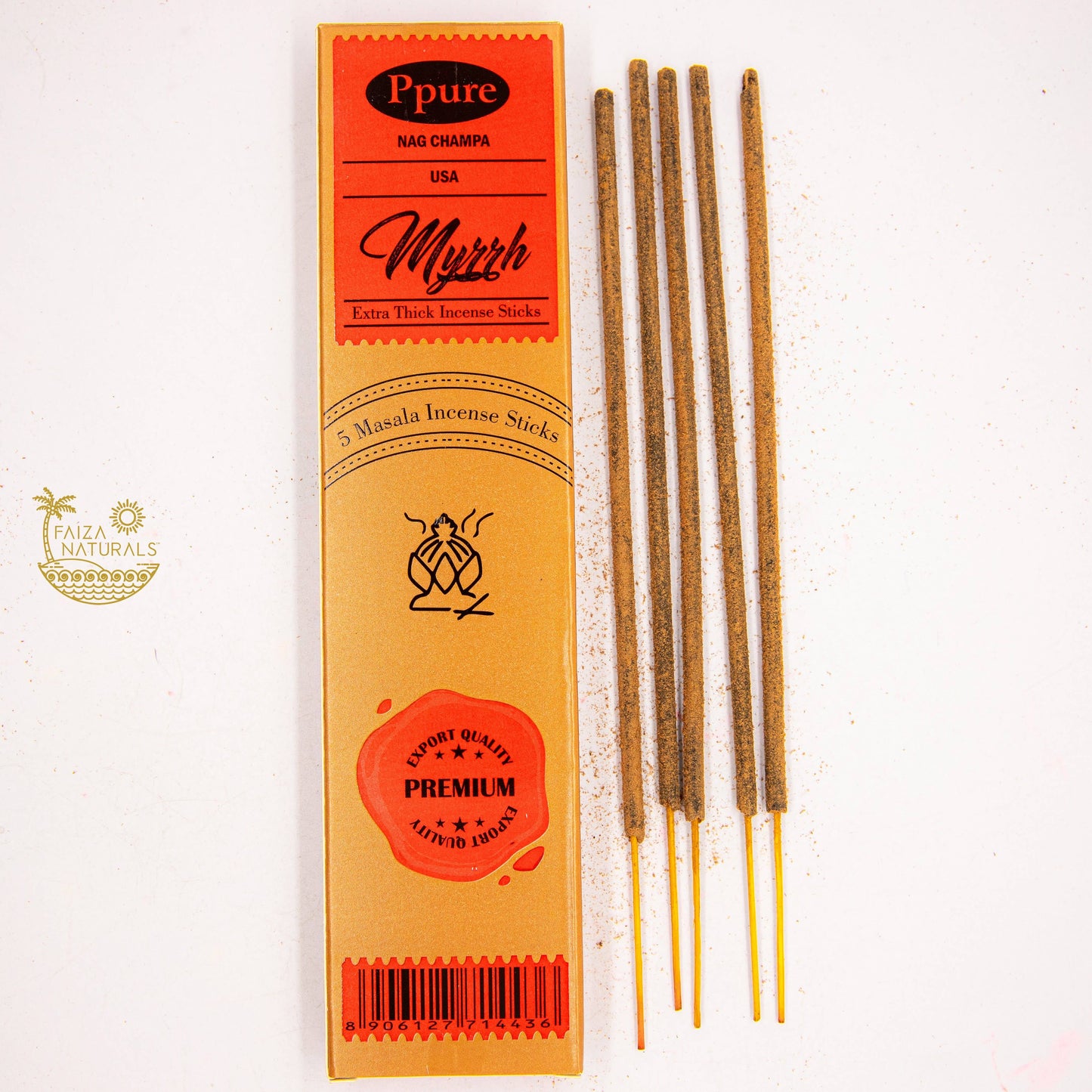 Myrrh Incense Stick 5-Pack (Handmade, Ultra Thick)